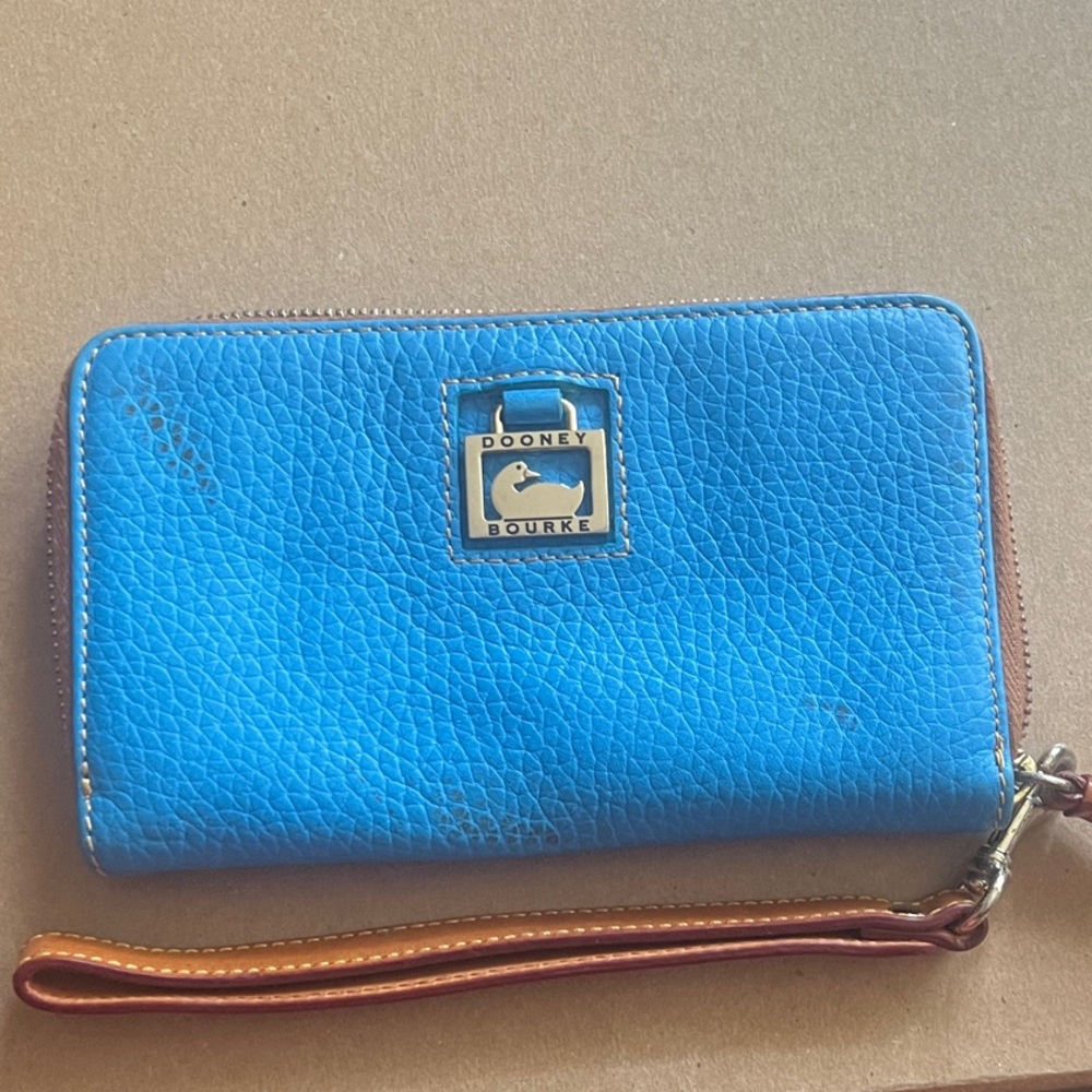 Dooney & Bourke Sky Blue Leather Wristlet